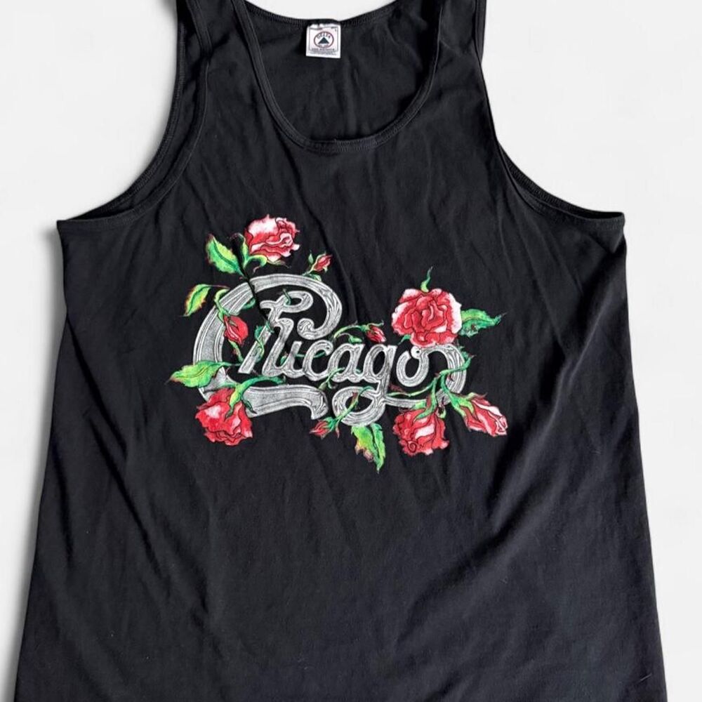 Vintage Chicago band merch tank roses Size L Delta-pro-weight